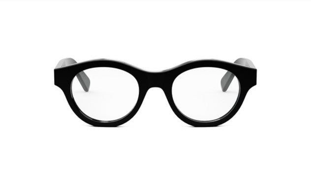 Celine 3 DOTS CL50138I 001 Shiny Black Round Men's Eyeglasses