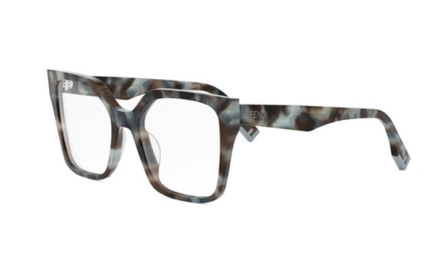 FENDI WAY FE50002I 056 Shiny Havana Cat Eye Women's Eyeglasses.