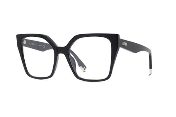 FENDI WAY FE50002I 001 Shiny Black Cat Eye Women's Eyeglasses.