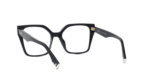 FENDI WAY FE50002I 001 Shiny Black Cat Eye Women's Eyeglasses.