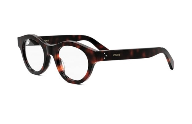 Celine 3 DOTS CL50138I 052 Shiny Dark Havana Round Men's Eyeglasses