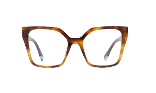 FENDI WAY FE50002I 053 Shiny Havana Cat Eye Women's Eyeglasses.