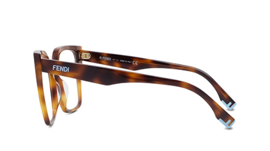 FENDI WAY FE50002I 053 Shiny Havana Cat Eye Women's Eyeglasses.