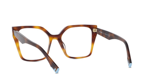 FENDI WAY FE50002I 053 Shiny Havana Cat Eye Women's Eyeglasses.