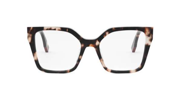 FENDI WAY FE50002I 054 Shiny Red Havana Cat Eye Women's Eyeglasses.