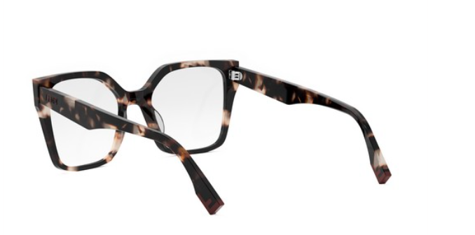 FENDI WAY FE50002I 054 Shiny Red Havana Cat Eye Women's Eyeglasses.