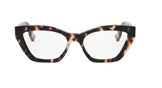 FENDI WAY FE50067I 054 Shiny Red Havana Cat Eye Women's Eyeglasses.