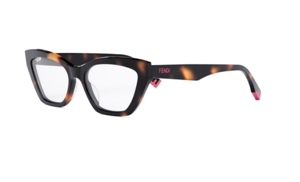 FENDI WAY FE50067I 053 Shiny Havana Cat Eye Women's Eyeglasses.