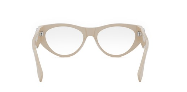 FENDI FIRST FE50092I 057 Shiny Transparent Khaki Cat Eye Women's Eyeglasses.