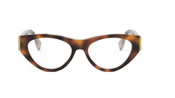 FENDI FIRST FE50092I 053 Shiny Havana Cat Eye Women's Eyeglasses.