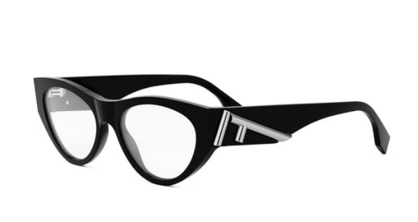 FENDI WAY FE50067I 001 Shiny Black Cat Eye Women's Eyeglasses.