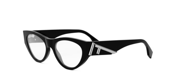 FENDI WAY FE50067I 001 Shiny Black Cat Eye Women's Eyeglasses.