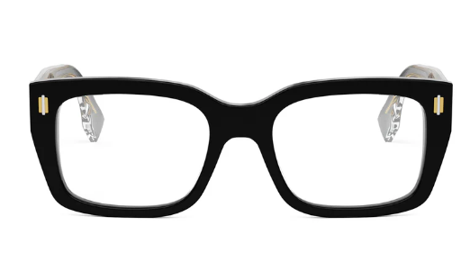 FENDI ROMA FE50094I 001 Shiny Black Square Women's Eyeglasses