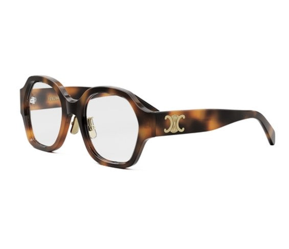 Celine TRIOMPHE CL50134F 053 Shiny Havana Geometric Women's Eyeglasses