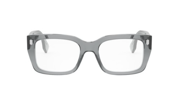 FENDI ROMA FE50094I 020 Transparent Grey Square Women's Eyeglasses.