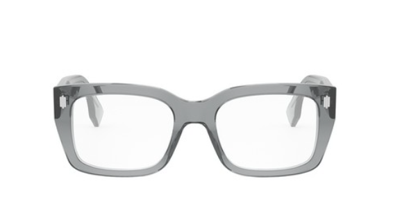 FENDI ROMA FE50094I 020 Transparent Grey Square Women's Eyeglasses.