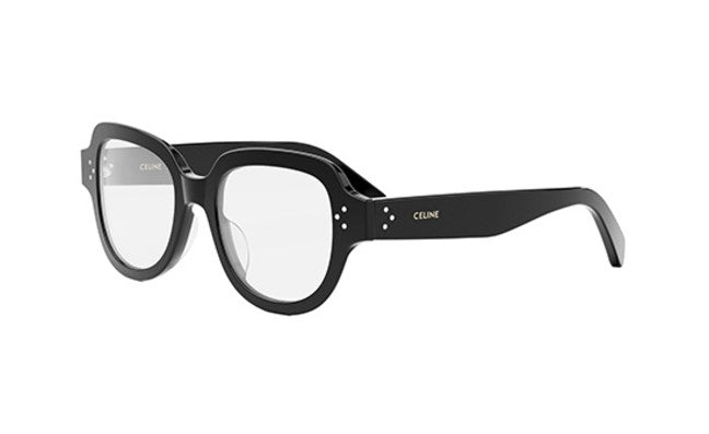 Celine 3 DOTS HD CL50141U 001 Shiny Black Geometric Women's Eyeglasses