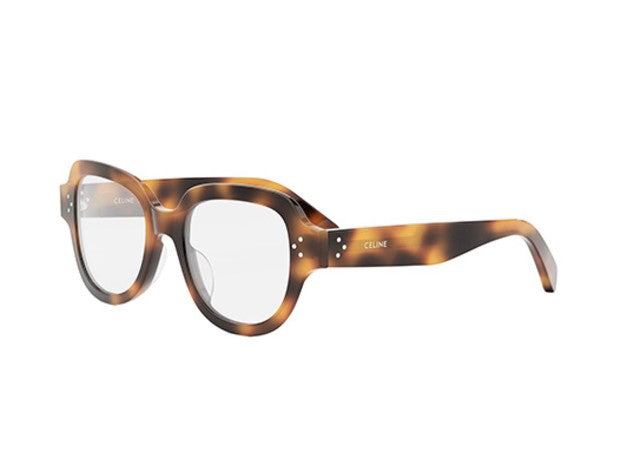 Celine 3 DOTS HD CL50141U 053 Shiny Havana Geometric Women's Eyeglasses