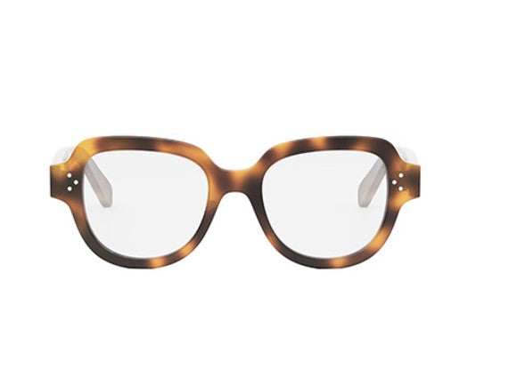 Celine 3 DOTS HD CL50141U 053 Shiny Havana Geometric Women's Eyeglasses