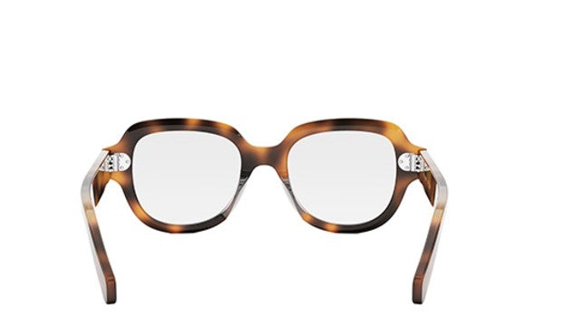 Celine 3 DOTS HD CL50141U 053 Shiny Havana Geometric Women's Eyeglasses