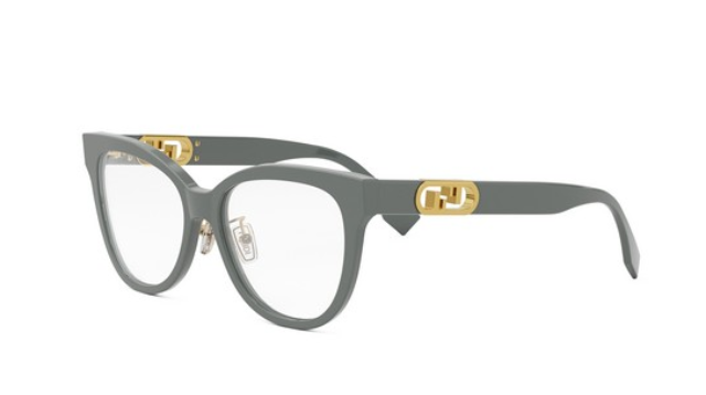 FENDI O'LOCK FE50093F 020 Transparent Grey Round Women's Eyeglasses.