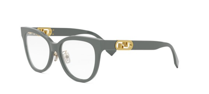 FENDI O'LOCK FE50093F 020 Transparent Grey Round Women's Eyeglasses.