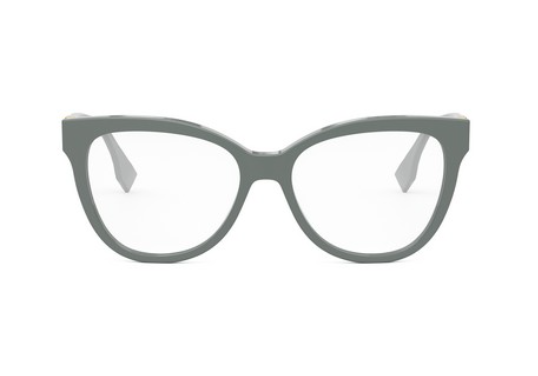 FENDI O'LOCK FE50093I 020 Transparent Grey Round Women's Eyeglasses.