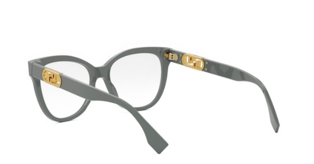 FENDI O'LOCK FE50093I 020 Transparent Grey Round Women's Eyeglasses.