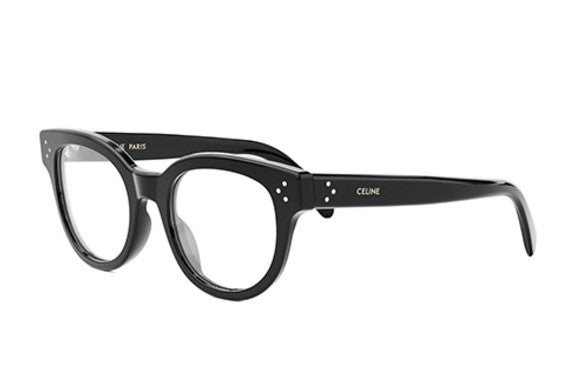 Celine 3 DOTS CL50109I 001 Shiny Black 53mm Round Women's Eyeglasses