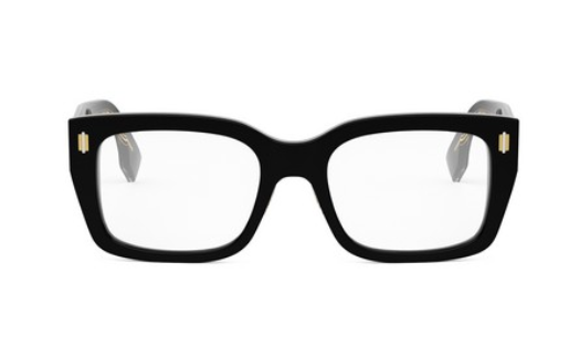 FENDI ROMA FE50094F 001 Shiny Black Square Women's Eyeglasses.