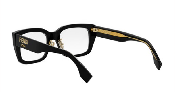 FENDI ROMA FE50094F 001 Shiny Black Square Women's Eyeglasses.