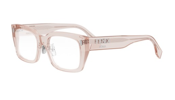 FENDI ROMA FE50094F 072 Shiny Light Pink Square Women's Eyeglasses.