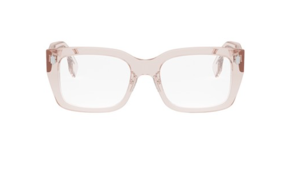 FENDI ROMA FE50094F 072 Shiny Light Pink Square Women's Eyeglasses.