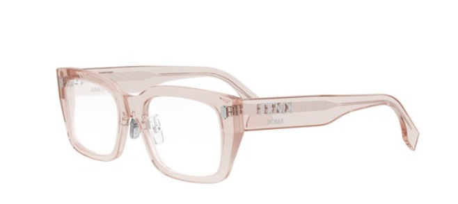 FENDI ROMA FE50094F 072 Shiny Light Pink Square Women's Eyeglasses.