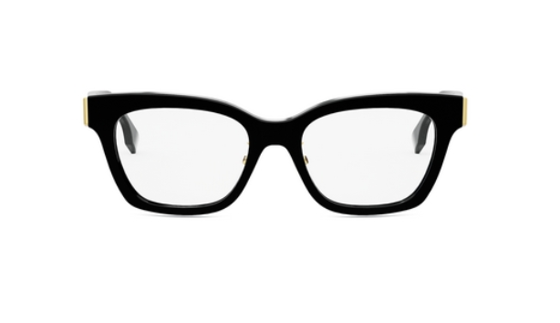 FENDI FIRST FE50073F 001 Shiny Black Oval Women's Eyeglasses.