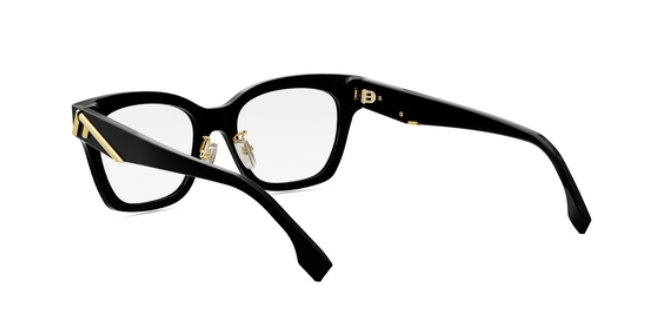 FENDI FIRST FE50073F 001 Shiny Black Oval Women's Eyeglasses.