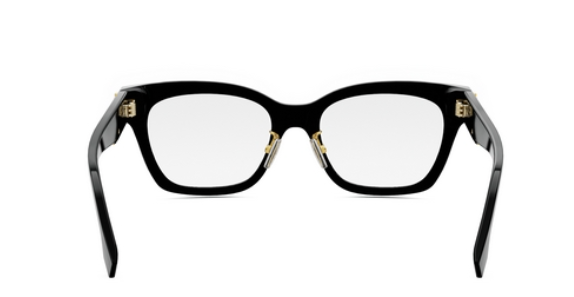 FENDI FIRST FE50073F 001 Shiny Black Oval Women's Eyeglasses.