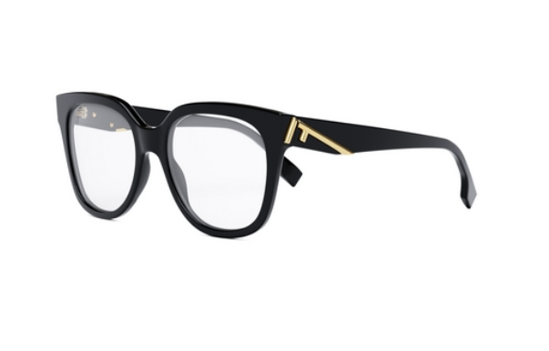 Fendi First FE50064F 001 Shiny Black Soft Square Women's Eyeglasses.