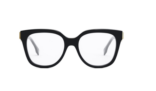 Fendi First FE50064F 001 Shiny Black Soft Square Women's Eyeglasses.