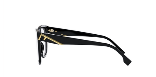 Fendi First FE50064F 001 Shiny Black Soft Square Women's Eyeglasses.