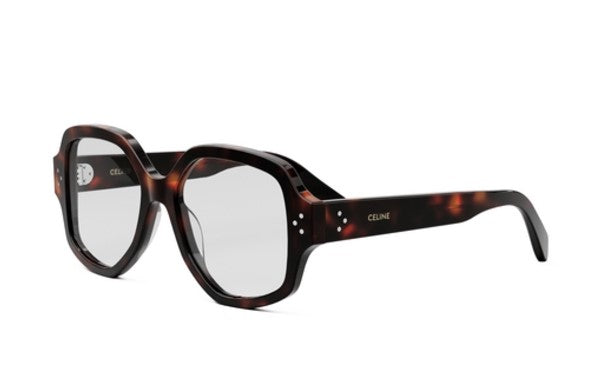 Celine 3 DOTS CL50135I 052 Shiny Dark Havana Geometric Women's Eyeglasses