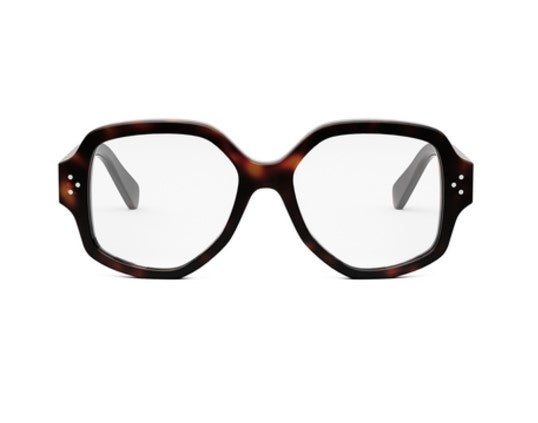 Celine 3 DOTS CL50135I 052 Shiny Dark Havana Geometric Women's Eyeglasses