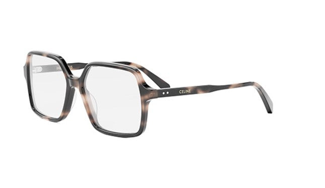 CELINE THIN CL50126I 055 Shiny Coloured Havana Geometric Women's Eyeglasses