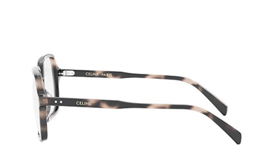 CELINE THIN CL50126I 055 Shiny Coloured Havana Geometric Women's Eyeglasses