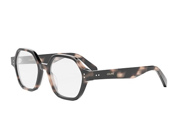 CELINE THIN CL50142I 055 Shiny Coloured Havana Geometric Women's Eyeglasses