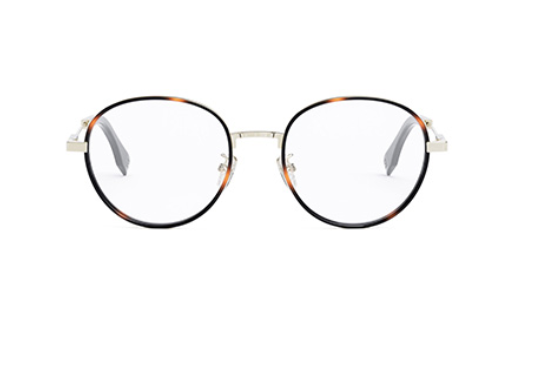 FENDI TRAVEL FE50052U 032 Shiny Light Gold, Shiny Blue Windsor Full-Rim Metal Men's Eyeglasses.