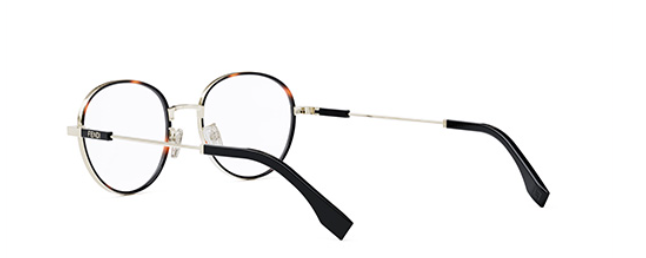 FENDI TRAVEL FE50052U 032 Shiny Light Gold, Shiny Blue Windsor Full-Rim Metal Men's Eyeglasses.