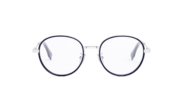 FENDI TRAVEL FE50052U 016  Shiny Palladium, Shiny Havana Windsor Full-Rim Metal Men's Eyeglasses.