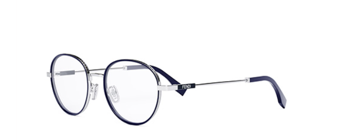 FENDI TRAVEL FE50052U 016  Shiny Palladium, Shiny Havana Windsor Full-Rim Metal Men's Eyeglasses.