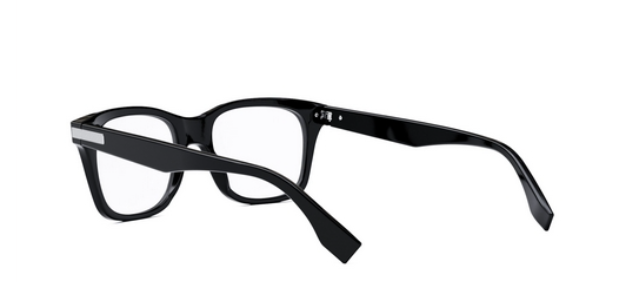 FENDI ESSENTIAL FE50060I 001 Shiny Black Round Men's Eyeglasses.